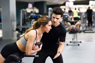 Personal Trainer with client Personal Trainer with client